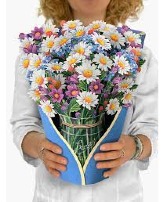 Fresh Cut Pop up card Bouquet  Daisies