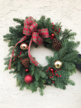 Fresh Decorated Holiday Wreath 