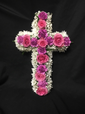 Fresh Floral Cross Sympathy Tribute