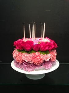 Fresh Flower Birthday Cake Birthday in Edmonton, AB | POLLIE'S FLOWERS
