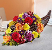 Fresh Flower Cornucopia Arrangement