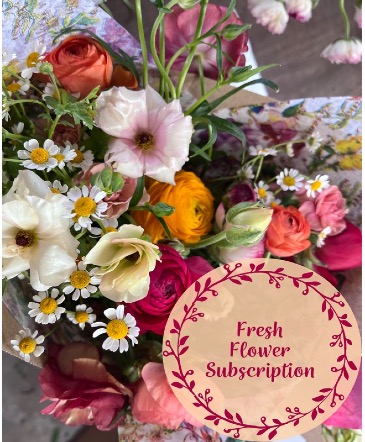 Fresh Flower Subscription Paper wrapped bouquet  in Klamath Falls, OR | Yarrow & Tulsi