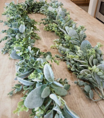 Fresh Greenery Backdrop or Table Runner Eucalyptus and other mix of fresh greens
