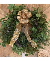 Fresh Holiday 24 inch wreath.   Winter Florals