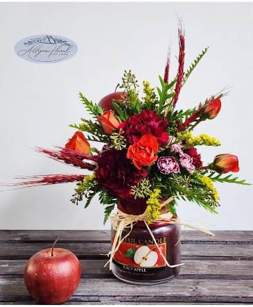 Fresh Juicy Apple Floral Candle Design in Allegan, MI | Allegan Floral and Gifts Fresh Juicy Apple Floral Candle Design in Allegan, MI | Allegan Floral and Gifts