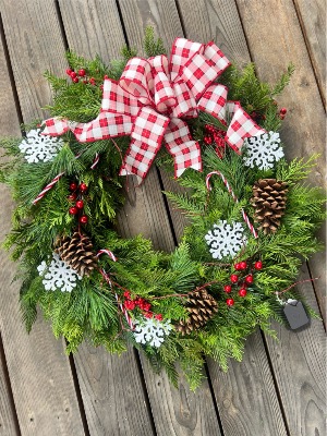 Fresh Local Made Evergreen Wreath  