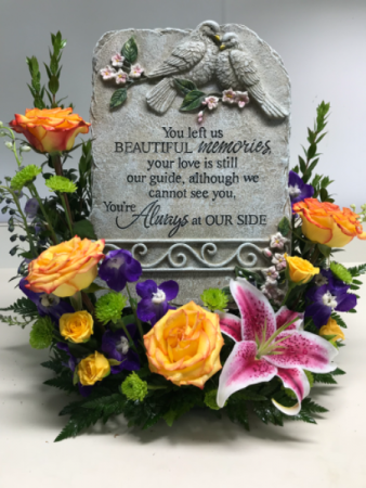 Fresh Memorial With Stone Sympathy