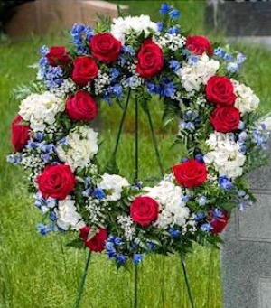 fresh patriotic memorial wreath 