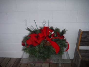 Fresh pine grave pillow Cemetary piece