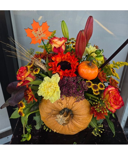 Fresh Thanksgiving Pumpkin  Arrangement