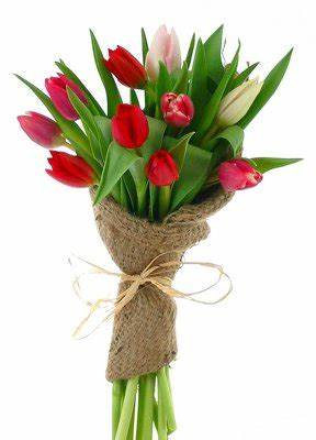Burlap Wrapped Tulip Bouquet 