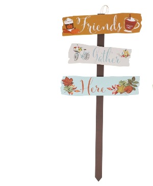 "Friends Gather Here "  Fall Yard Sign  