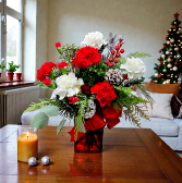 Frosted Carnation Cheer Glass Vase