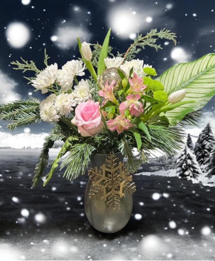 Frosted Elegance Vase arrangement 