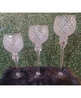Frosted Glass Candle Holders (3) Rental