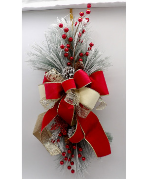 Frosted Noel Bow Swag Bow Swag