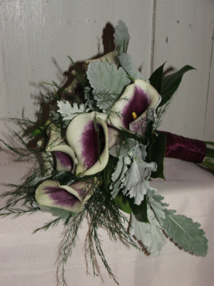 Frosted Purple Callas Handheld Bouquet