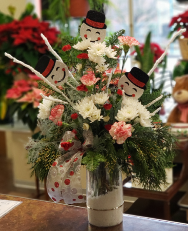 Frosty and Friends Snow filled Vase Arrangement