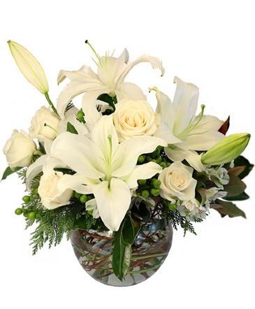 Frosty Blooms Flower Arrangement in Killeen, TX | Marvel's Flowers & Flower Delivery