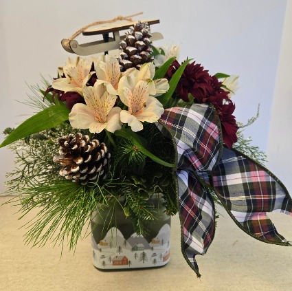 Snowy Sleigh Ride   NFS-C6 Keepsake Glass Cube