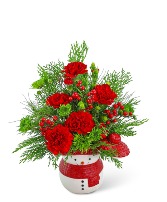 Frosty Snowman Bouquet Flower Arrangement