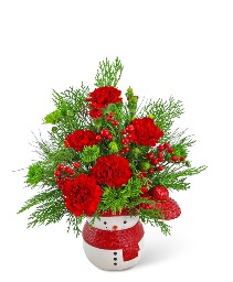 Frosty Snowman Bouquet Flower Arrangement