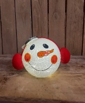 Frosty Snowman Lighted Ornament Ball 