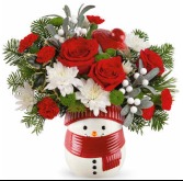 Frosty Wishes Bouquet roses & mini carnations