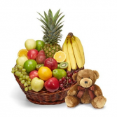 Fruit and Chocolate Gourmet basket for new moms.   Gift Basket