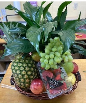 Fruit Basket & Peace Lily Sympathy