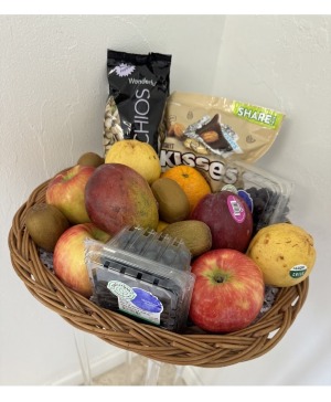 Fruit Basket with Chocolates and Nuts Gift Basket