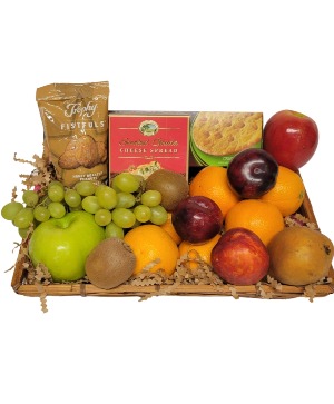 Fruit, Cheese and Crackers fruit basket