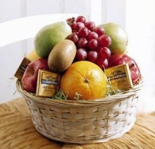 Fruit & Chocolate Squares Gift Basket