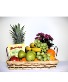 Classic Fruit + Blooming Plant Gift Basket 