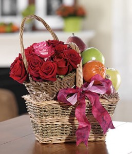 Fruits & Flowers Basket Gift Basket in Los Angeles, CA | MY BELLA FLOWER