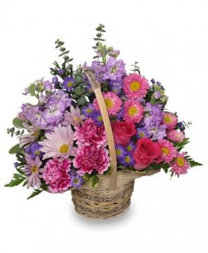 Sweetly Spring Basket Flower Arrangement