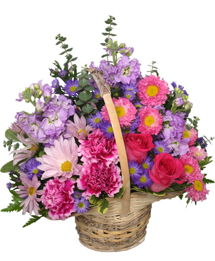 Sweetly Spring Basket Flower Arrangement | Spring Flowers | Flower Shop ...