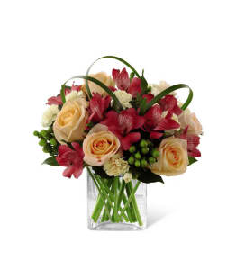 FTD All Aglow Bouquet Vase Arrangement