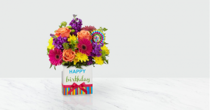 FTD Birthday Brights™ Bouquet Vase Arrangement