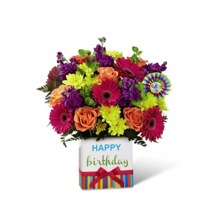 FTD-Birthday Brights™ Bouquet Vase Bouquet Birthday Flowers