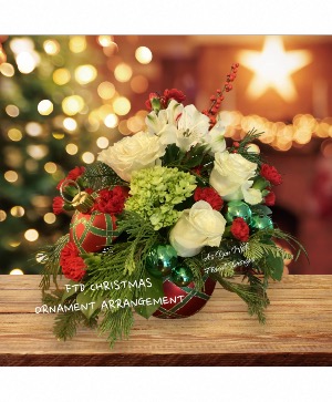 FTD Christmas ornament arrangement  Designer choice 