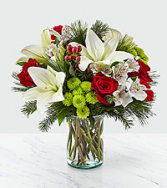 The FTD Christmas Spirit™ Bouquet Vased Arrangement