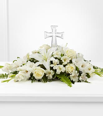 Eternal Light Crystal Cross Sympathy Arrangement