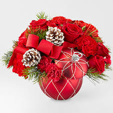 FTD Holiday Ornament Fresh Arrangement in a Keepsake Container