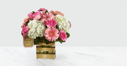 FTD Love Bouqut Hallmark Gold Vase