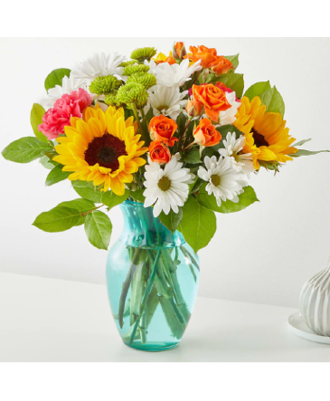 FTD Sun-drenched Blooms Bouquet Vase in Granbury, TX | Domino's Blooms FTD Sun-drenched Blooms Bouquet Vase in Granbury, TX | Domino's Blooms