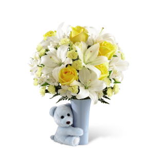 The Baby Boy Big Hug® Bouquet Vase Bouquet in Bradenton, FL | Detalles En Flores The Baby Boy Big Hug® Bouquet Vase Bouquet in Bradenton, FL | Detalles En Flores