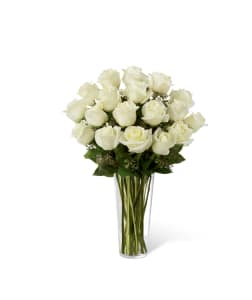 FTD White Rose Bouquet Vase Arrangement 