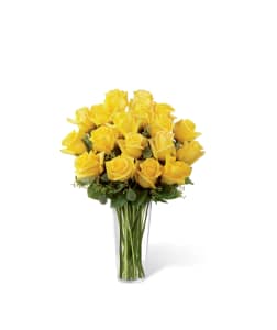 FTD Yellow Rose Bouquet Vase Arrangement 