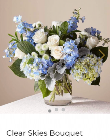 FTD’s Clear Skies Bouquet  Fresh arrangement with mixed flowers